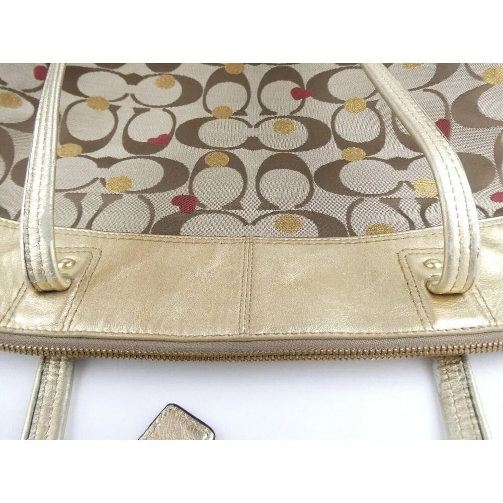 Coach Laura Signature Khaki Secret Admirer Tote F18870